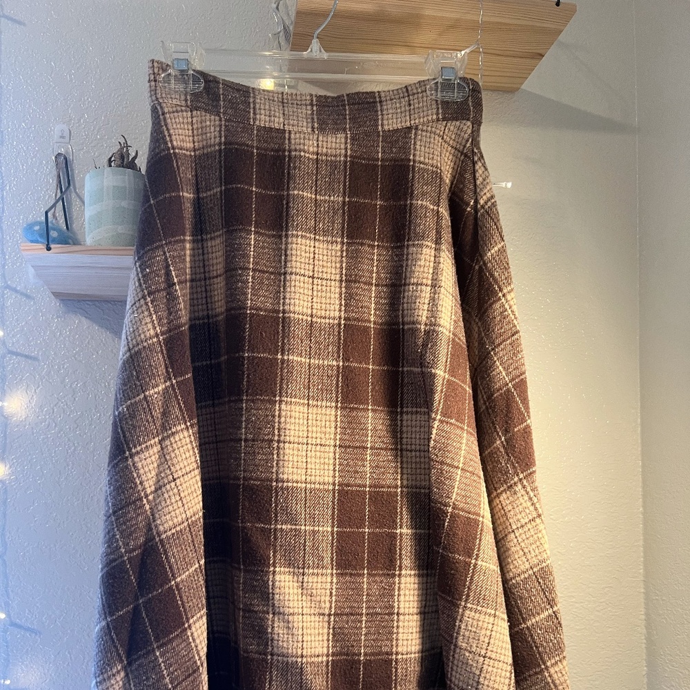 DAZY High Waist Plaid A-line Vintage Skirt